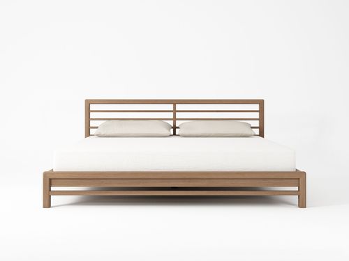 Bett / King Size - JUN03EU - Karpenter - modern / Kopfteil / Nussbaum