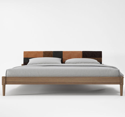 Bett / King Size - KW08EU - Karpenter - modern / mit Kopfteil aus Leder / Teakholz