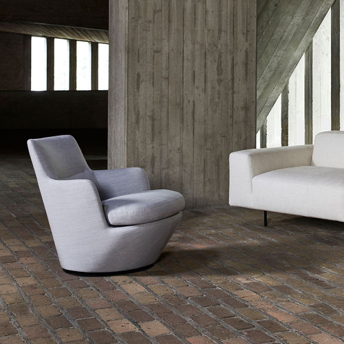Moderner Sessel - LO TURN - BENSEN - Stoff / mit abnehmbarem Bezug / braun