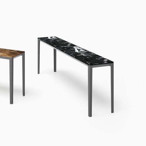 Moderner Konsolentisch - ABLE - BENSEN - Marmor / Gestell aus Aluminium / rechteckig