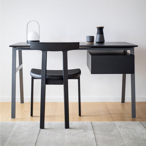 Bodenstehender Schreibtisch - HOMEWORK - BENSEN - modern / Holz / Glas