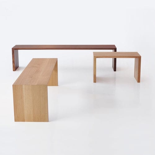 Moderne Bank - RADII - BENSEN - Holz / ohne Rückenlehne / ohne Armlehnen
