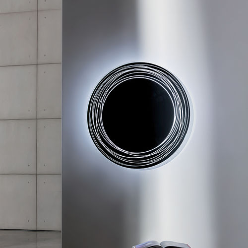 Wandmontierter Spiegel - VERTIGO - Sovet Italia - modern / rund / schwarz