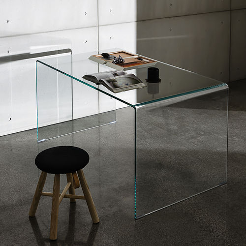 Bodenstehender Schreibtisch - ORDER - Sovet Italia - modern / gewölbtes Glas / gerade