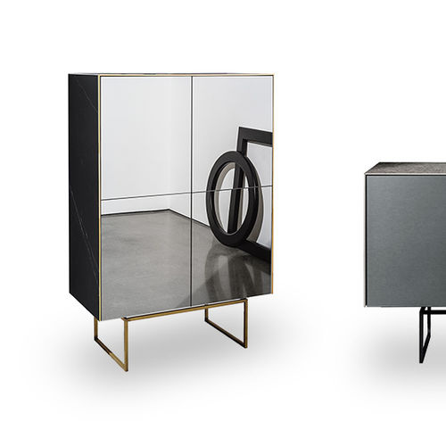Hohes Sideboard - MAGDA - Sovet Italia - modern / Metall / Marmor