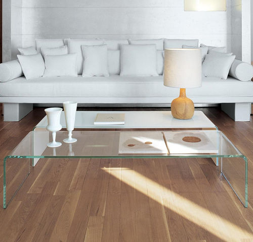 Moderner Couchtisch - BRIDGE  - Sovet Italia - Rauchglas / lackiertes Glas / gewölbtes Glas