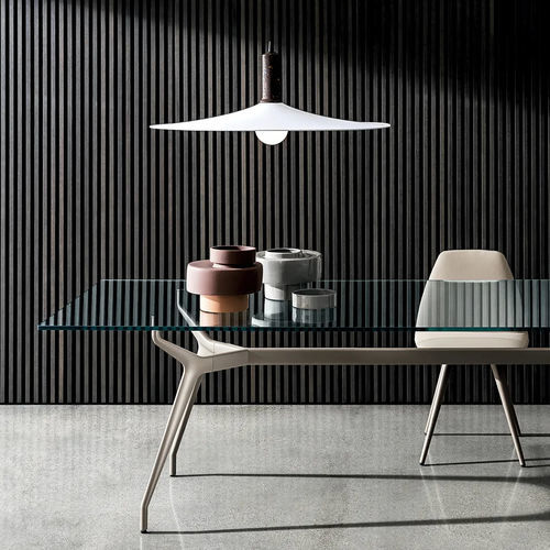 Moderner Esstisch - ARKOS  - Sovet Italia - Eiche / Nussbaum / Glas