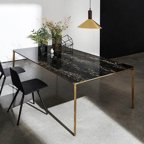 Moderner Esstisch - SLIM  - Sovet Italia - Holz / Glas / Keramik