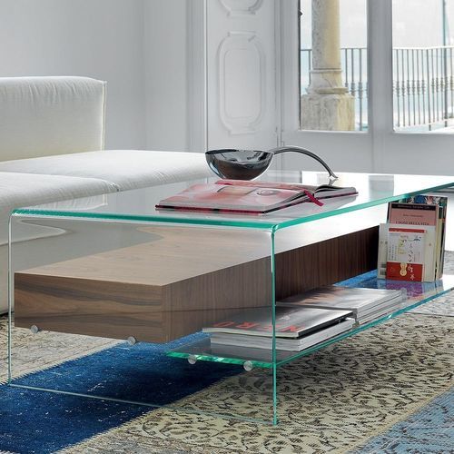 Moderner Couchtisch - BRIDGE  - Sovet Italia - Glas / Gestell aus Glas / rechteckig