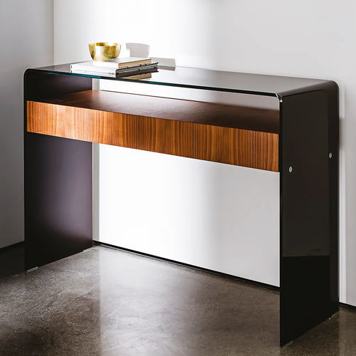 Moderner Konsolentisch - BRIDGE - Sovet Italia - lackiertes Glas / Rauchglas / rechteckig