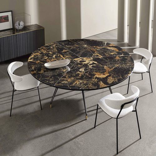 Moderner Tisch - ARKOS XXL - Sovet Italia - Glas / Gestell aus Aluminium / rund