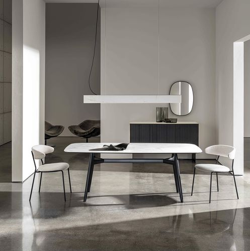 Moderner Esstisch - Lewood - Sovet Italia - Holz / Glas / Aluminium