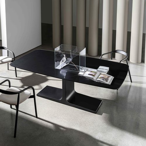 Moderner Esstisch - PALACE - Sovet Italia - Holz / Glas / Keramik
