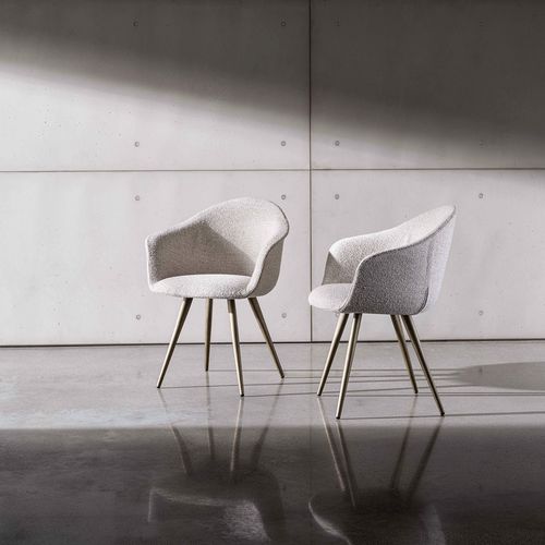 Moderner Stuhl - Dama - Sovet Italia - für den Innenraum / Samt / Leder
