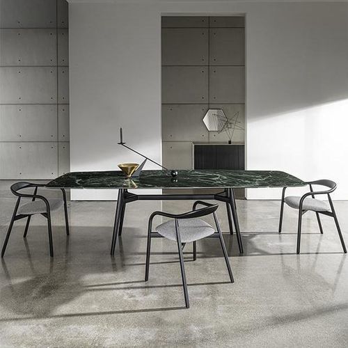 Glas-Esstisch - ARKOS - Sovet Italia - Keramik / Metall / Aluminium