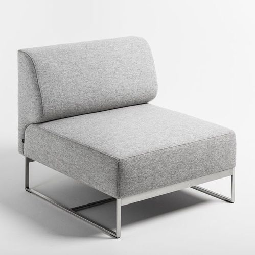 Moderner Kaminsessel - MELTEMI - NOTI - Stoff / Edelstahl / modular