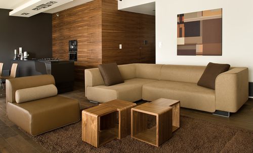 Modulsofa - BLOC - NOTI - modern / Stoff / braun