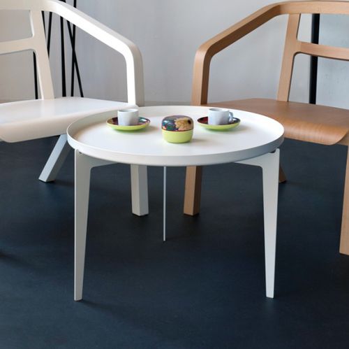 Moderner Couchtisch - ILLUSION - COVO - pulverbeschichteter Stahl / Gestell aus Metall / rund