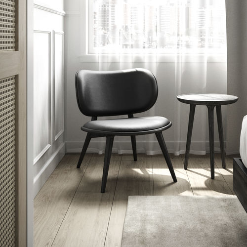 Moderner Kaminsessel - THE LOUNGE - Mater Design - Leder / Buche / gebeiztes Holz