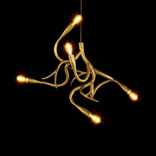 Kronleuchter / originelles Design - EDISON'S TAIL : ED5BR - Brand van Egmond - Glas / Stahl / für Gewerbegebrauch