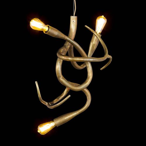 Kronleuchter / originelles Design - EDISON'S TAIL : ED3BRBUR - Brand van Egmond - Glas / Stahl / für Gewerbegebrauch