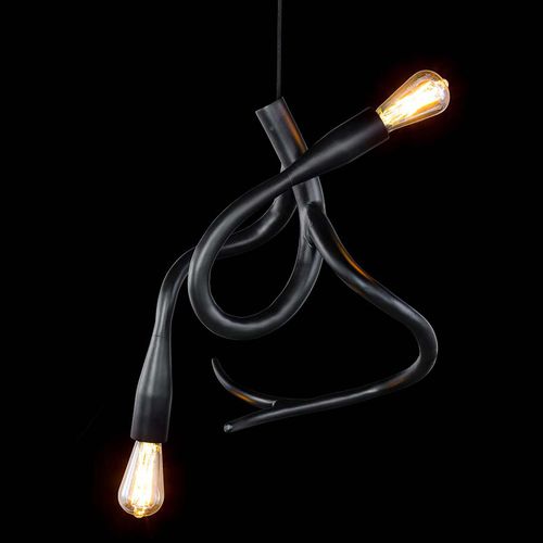 Kronleuchter / originelles Design - EDISON'S TAIL : ED2BLM - Brand van Egmond - Glas / Stahl / für Gewerbegebrauch