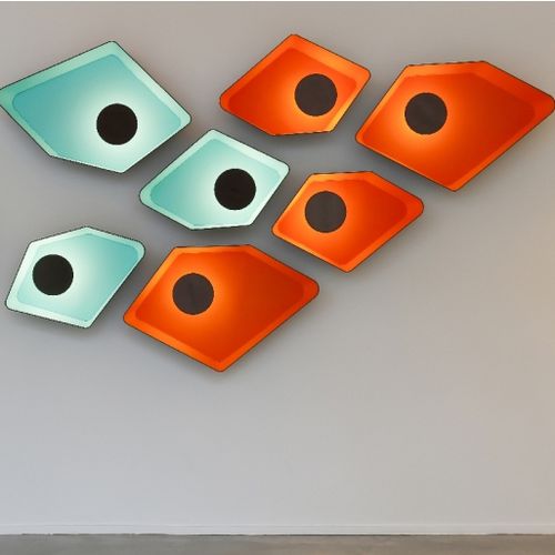 Wandleuchte / originelles Design - NÉNUPHAR SYSTEM - Designheure - für den Innenraum / lackierter Stahl / Stoff