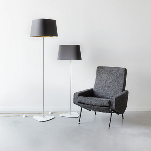 Stehleuchte - GRAND NUAGE - Designheure - lackierter Stahl / Stoff / modern