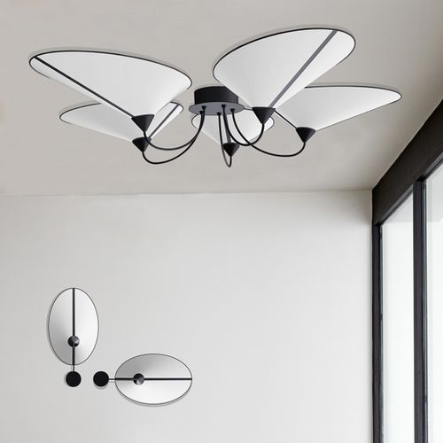 Moderne Deckenleuchte - SHIELD - Designheure - lackierter Stahl / Stoff / LED