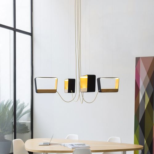 Moderner Kronleuchter - EAU DE LUMIÈRE - Designheure - Aluminium / Stoff / Marmor