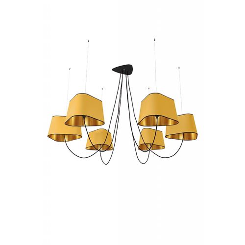 Moderner Kronleuchter - NUAGE - Designheure - lackierter Stahl / Stoff