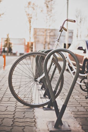 Bodenstehender Fahrradständer - Tulip Bike Rack - Keha3  - gesichert / originelles Design / für Spielplätze
