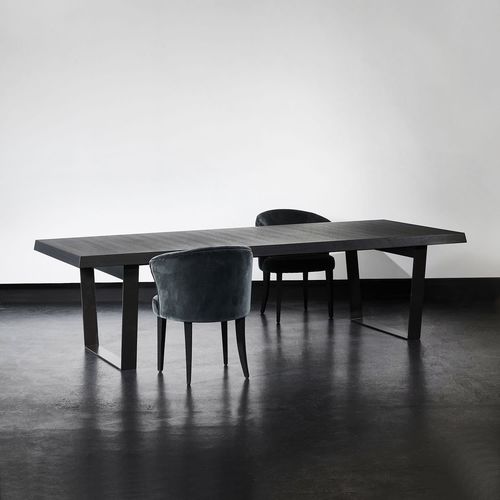 Moderner Esstisch - ARLES - XVL HOME COLLECTION - Holz / Gestell aus gestrichenem Metall / rechteckig