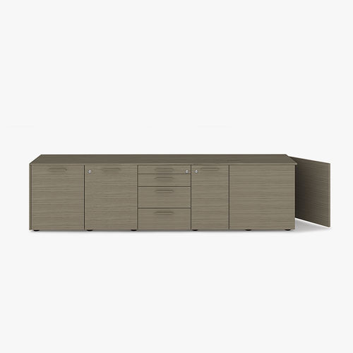 Niedriger Aktenschrank - Bralco - Holz / mit Flügeltür / mit Schubladen