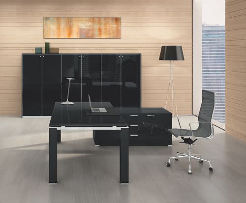 Chefschreibtisch - JET EVO - Bralco - modern / Holz / mit 4 Beinen