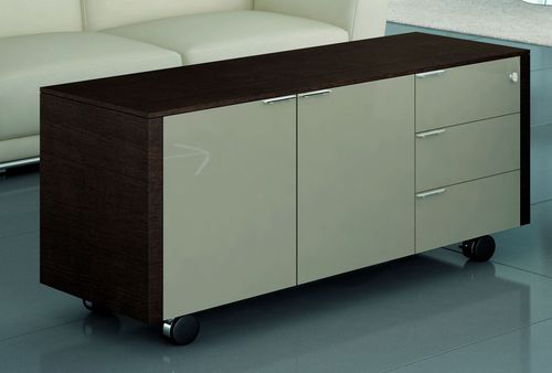 Niedriger Aktenschrank - METAR - Bralco - hoch / aus Eiche / lackiertes