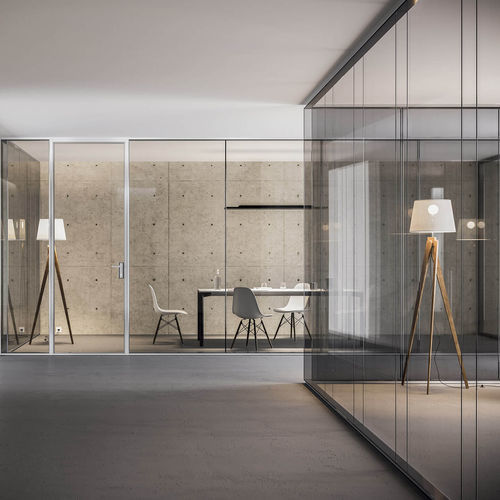 Abnehmbare Trennwand - INWALL - VETROIN - mit Glasfront / für professionellen Einsatz / Büro