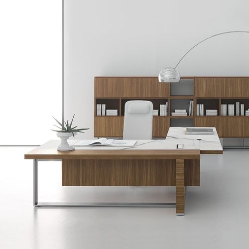 Moderner Arbeitstisch - DV913 VIGO - Della Valentina Office - Holz / Aluminium / Gestell aus Aluminium