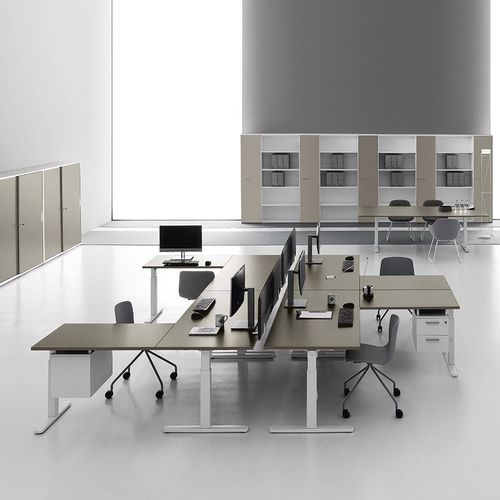 Schreibtisch für Open Space - DV803 NOBU - Della Valentina Office - bodenstehend / für 2 bis 4 Personen / für 2 Personen