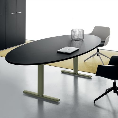 Moderner Besprechungstisch - DV803 NOBU - Della Valentina Office - Holz / Gestell aus Metall / rechteckig
