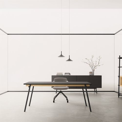 Bodenstehender Schreibtisch - KNOT - Della Valentina Office - modern / Holz / gerade