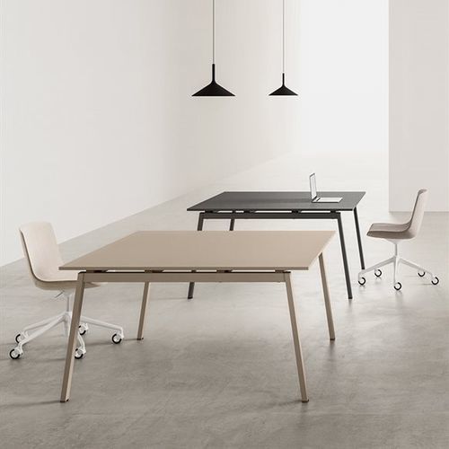 Moderner Besprechungstisch - MONOCHROME - Della Valentina Office - Holz / Gestell aus Metall / rechteckig