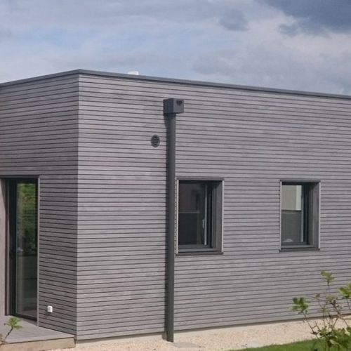 Fassadenverkleidung aus Lamellen - NEW AGE : PIN DU NORD ECOTHERMO EXTÉRIEUR - SIVALBP - Holz / FSC-zertifiziert / gerillt
