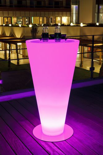 Moderner Stehtisch - UP - Smart & Green - Polyethylen / rund / beleuchtet