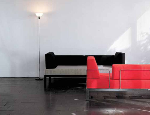 Modernes Sofa - Lehni - Stoff / rot / Zweisitzer