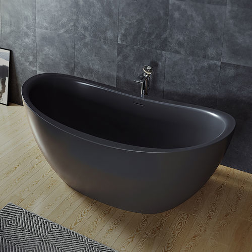 Ovale Badewanne - LILLIAN BLCK - Aquatica Marmite SP. Z.o.o - freistehend / für Wohnungen / Mineralguss