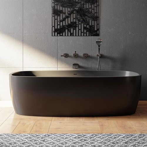 Freistehende Badewanne - COLETTA-BLCK - Aquatica Marmite SP. Z.o.o - für Wohnungen / Mineralwerkstoff / Mineralguss