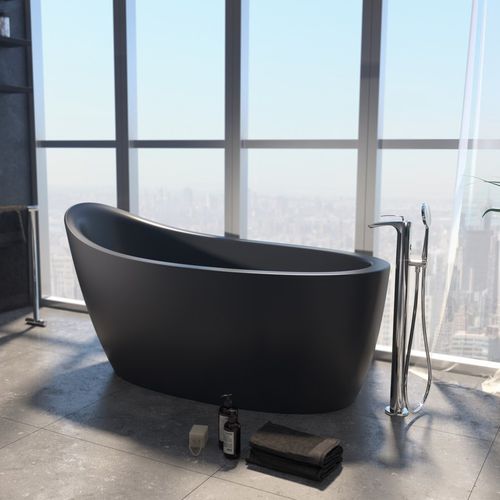 Ovale Badewanne - EMMANUELLE 2-BLCK - Aquatica Marmite SP. Z.o.o - freistehend / für Wohnungen / Mineralwerkstoff