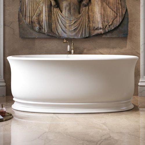 Ovale Badewanne - APHRODITE-WHT - Aquatica Marmite SP. Z.o.o - freistehend / für Wohnungen / Mineralguss