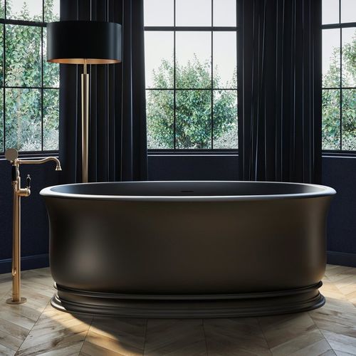 Ovale Badewanne - APHRODITE-BLCK - Aquatica Marmite SP. Z.o.o - freistehend / für Wohnungen / Mineralwerkstoff